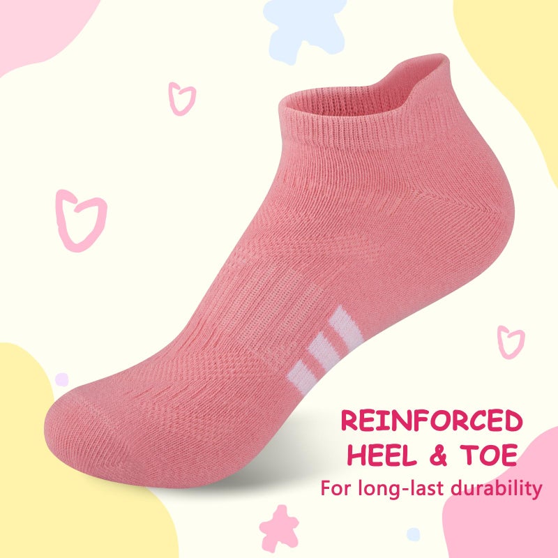 Comfoex 12 Pairs Girls Socks 4-6 6-8 8-10 Years Old Athletic Ankle Cotton Short Socks For Little Big Kids - Image 5