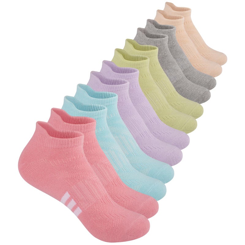 Comfoex 12 Pairs Girls Socks 4-6 6-8 8-10 Years Old Athletic Ankle Cotton Short Socks For Little Big Kids - Image 1