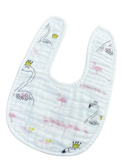 BabyGo Muslin Pure Cotton Cartoon Print 8 Layer Baby Bibs Set Of 5 (Multicolor)  - Image 4