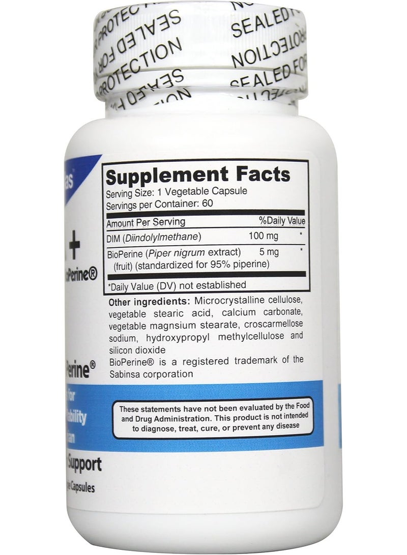 DrFormulas DIM + BioPerine Dietary Supplement, 60 Veggie Capsules - Image 2