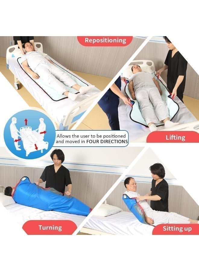 Ehucon Positioning Bed Pad with Handles Hospital Sheets Transfer Board Belts Patient Lift Elderly Assistance Incontinence Mattress Sheets for Turning Lifting Repositioning Washable Underpads - Image 5