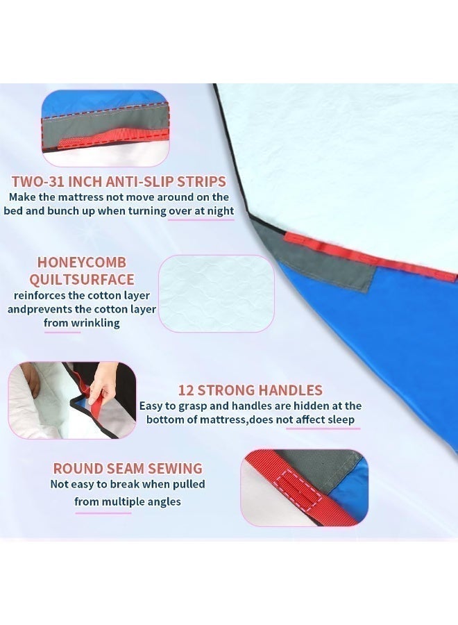 Ehucon Positioning Bed Pad with Handles Hospital Sheets Transfer Board Belts Patient Lift Elderly Assistance Incontinence Mattress Sheets for Turning Lifting Repositioning Washable Underpads - Image 4