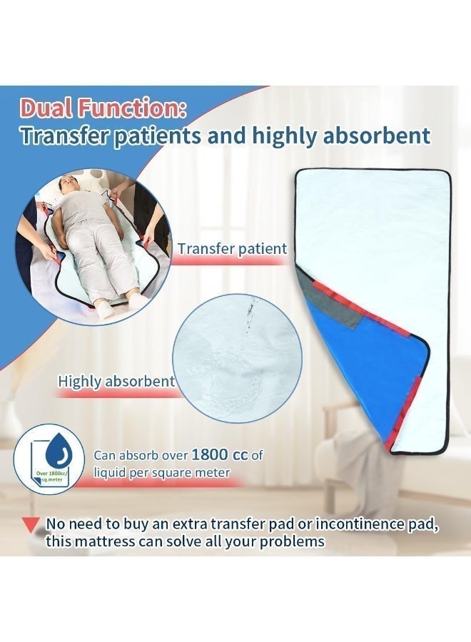 Ehucon Positioning Bed Pad with Handles Hospital Sheets Transfer Board Belts Patient Lift Elderly Assistance Incontinence Mattress Sheets for Turning Lifting Repositioning Washable Underpads - Image 3