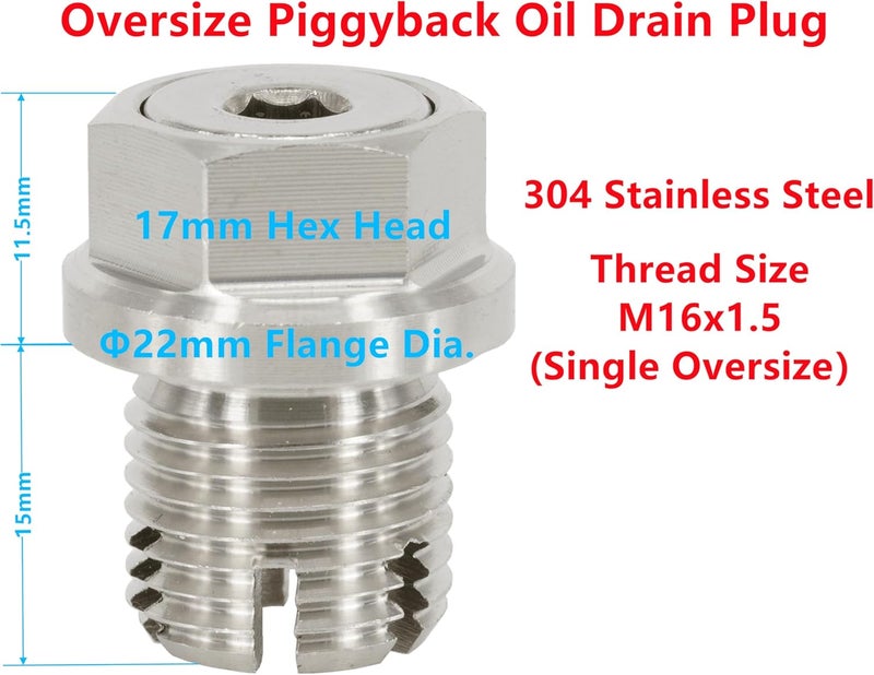 Dsnaduo M16.1-1.5 Oversize Oil Drain Plug Kit - Image 3