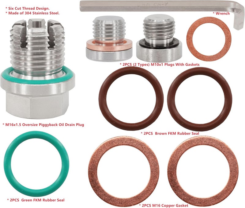 Dsnaduo M16.1-1.5 Oversize Oil Drain Plug Kit - Image 2