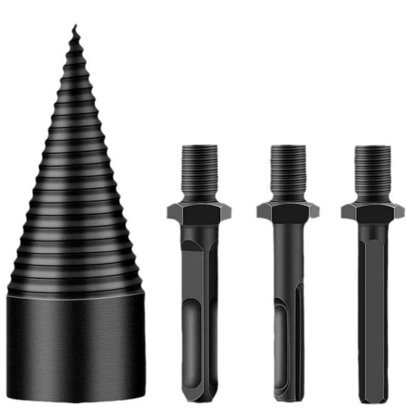 Wood Splitting Bit 50mm Three-In-One Square/Round/Hexagonal Shank High Hardness Wear Resistance - High Toughness Forged Firewood Chop Bit For Firewood Splitting, Home Fire Preparation, Outdoor Camping - Image 1