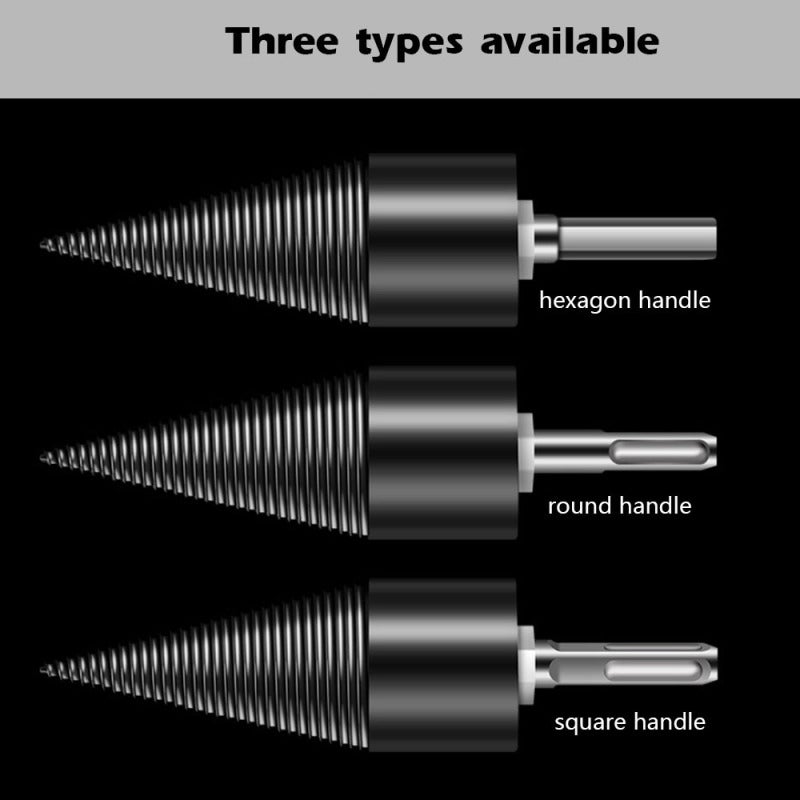 Wood Splitting Bit 50mm Three-In-One Square/Round/Hexagonal Shank High Hardness Wear Resistance - High Toughness Forged Firewood Chop Bit For Firewood Splitting, Home Fire Preparation, Outdoor Camping - Image 5
