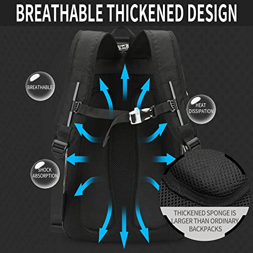 INOXTO 40L Tennis Bags for Women and Men Large Tennis Backpack Can Hold 2 Tennis Rackets, Waterproof and Breathable Pickleball Bag With Independent Shoe Storage for Badminton Camping (Black) - Image 2