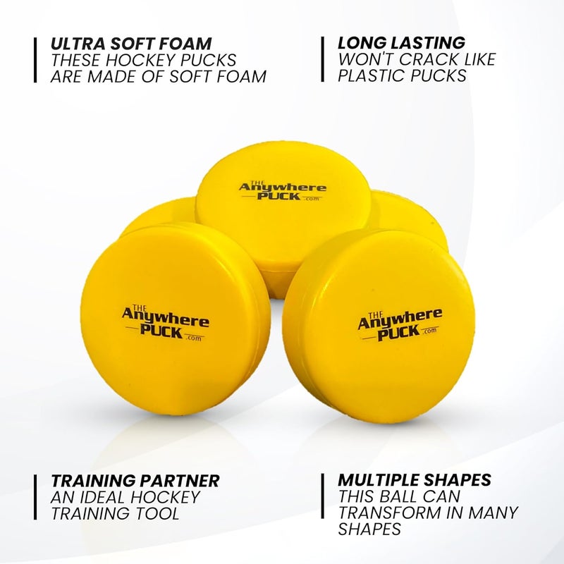 Nature Bound The Anywhere Puck Foam Hockey Training Puck (6 Pack with Drawstring Storage Bag), for Children and Adults, Indoor and Outdoor Use - Image 3