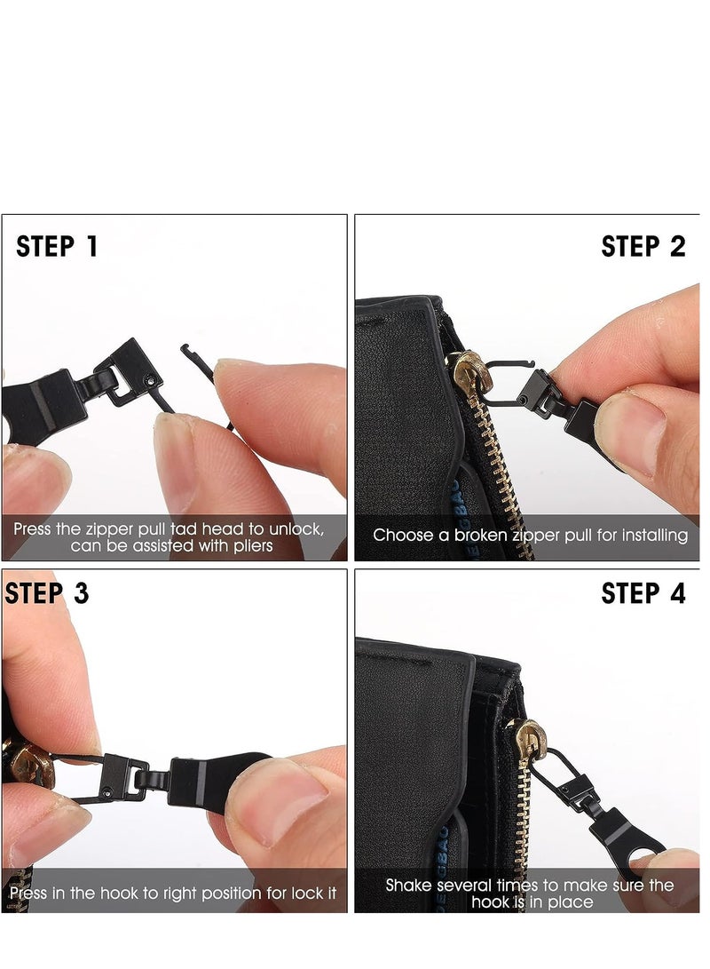 Excefore Zipper Pull Universal Zipper Pull Replacement Kit Removable Zipper Pulls Tab Replacement Zipper Pulls for Jackets Luggage Backpacks Purses Boots Pants Tents (32Pcs 4Colors) - Image 5