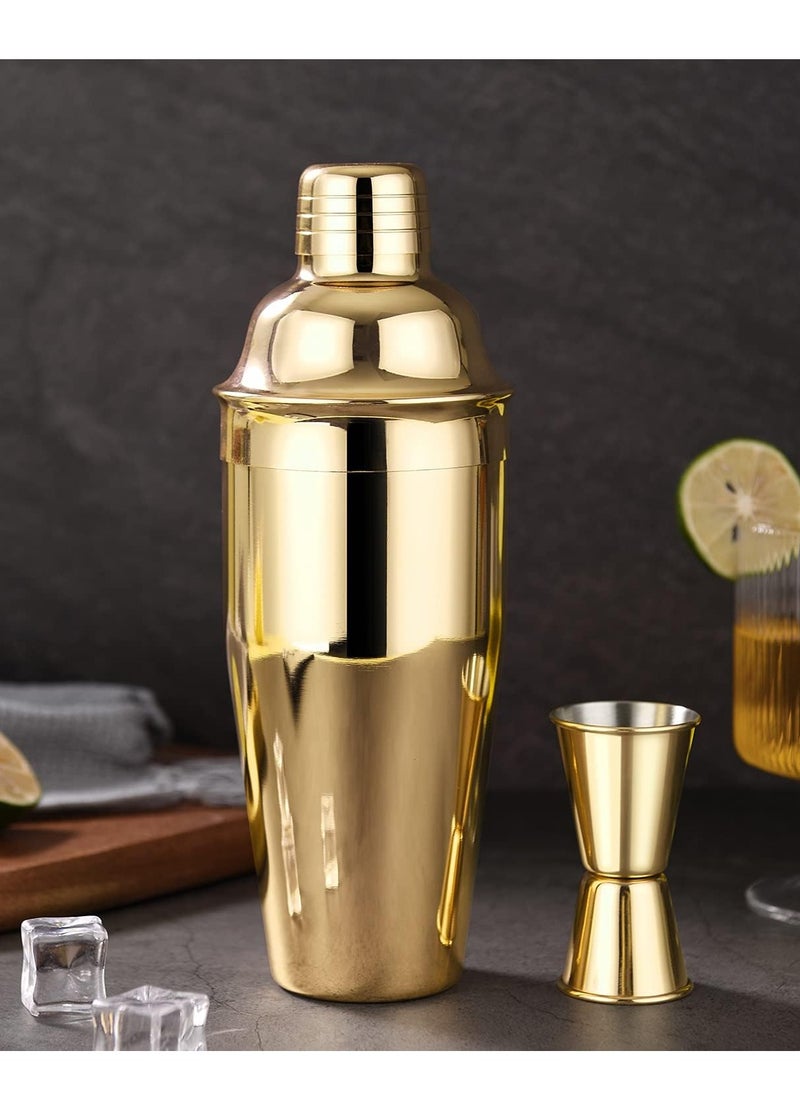 Generic - Liying Stainless Steel Shaker 350ml, Drink Mixer with Built-in Strainer for Mixing (Gold) - Image 1