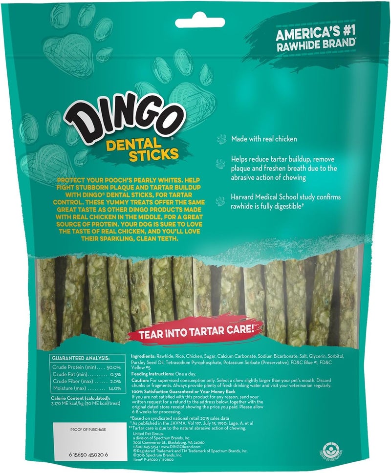 Dingo Dental Sticks for All Dogs - 48 Count with Real Chicken - Image 2