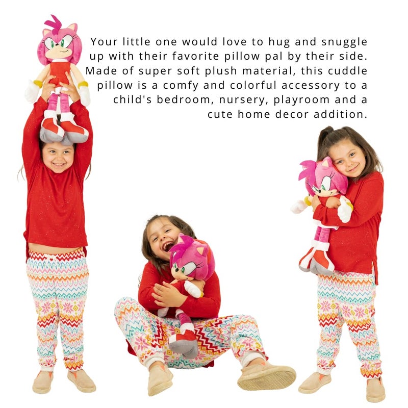 Franco Super Soft Plush Anime Cuddle Pillow Buddy, 1 Count (Pack of 1), Sonic The Hedgehog Amy Rose - Image 2