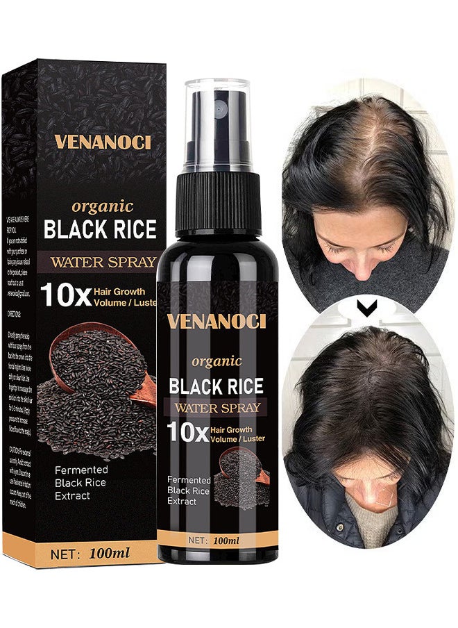 Venanoci - Hair Growth Serum, Black Rice Water For Hair Growth For Women And Men, Hair Loss Treatment, Rice Water Spray For Damaged Dry Hair Treatment, Hair Regrowth Treatment For Thicker Longer - Image 1