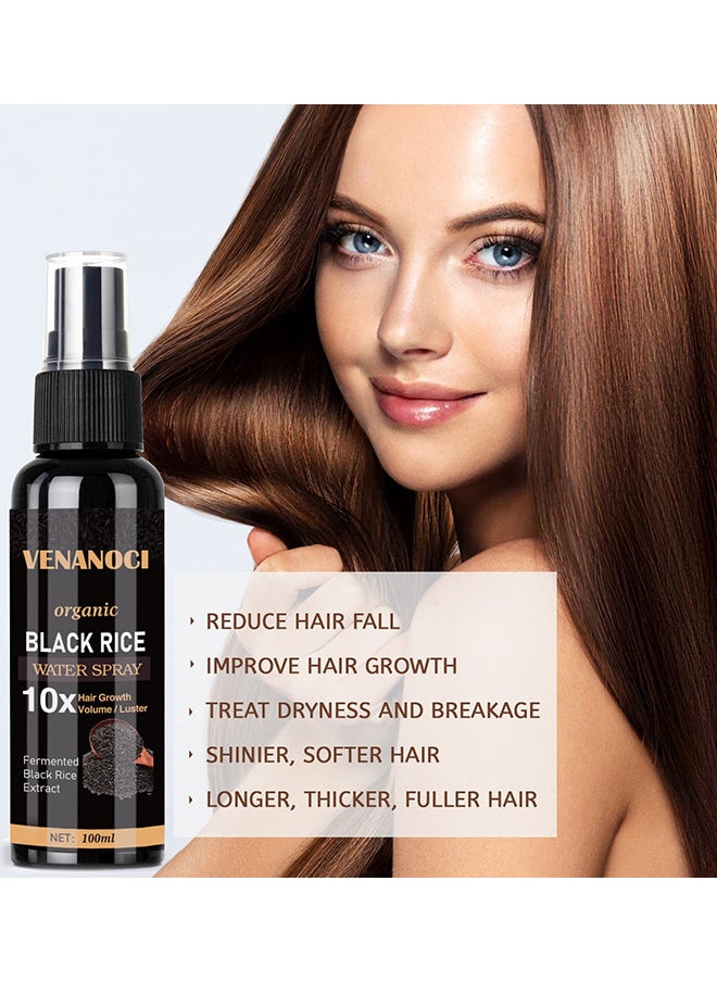 Venanoci - Hair Growth Serum, Black Rice Water For Hair Growth For Women And Men, Hair Loss Treatment, Rice Water Spray For Damaged Dry Hair Treatment, Hair Regrowth Treatment For Thicker Longer - Image 1