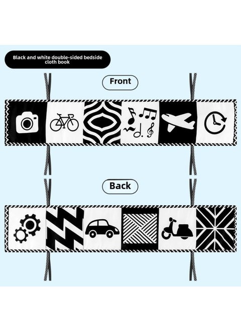 Black And White Color Tear-proof Baby Bed Circumference Soft Cloth Book Montessori Baby Cognitive Cloth Book-Color:Traffic Black And White