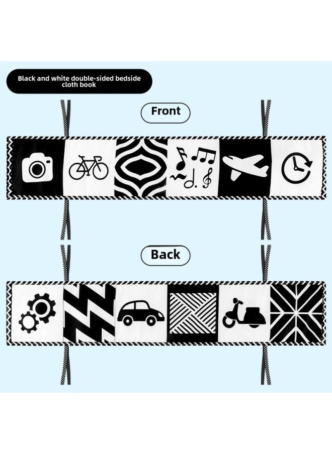 null - Black And White Color Tear-proof Baby Bed Circumference Soft Cloth Book Montessori Baby Cognitive Cloth Book-Color:Traffic Black And White - Image 1