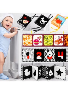 Generic Black And White Color Tear-proof Baby Bed Circumference Soft Cloth Book Montessori Baby Cognitive Cloth Book-Color:Traffic Black And White  - Image 2