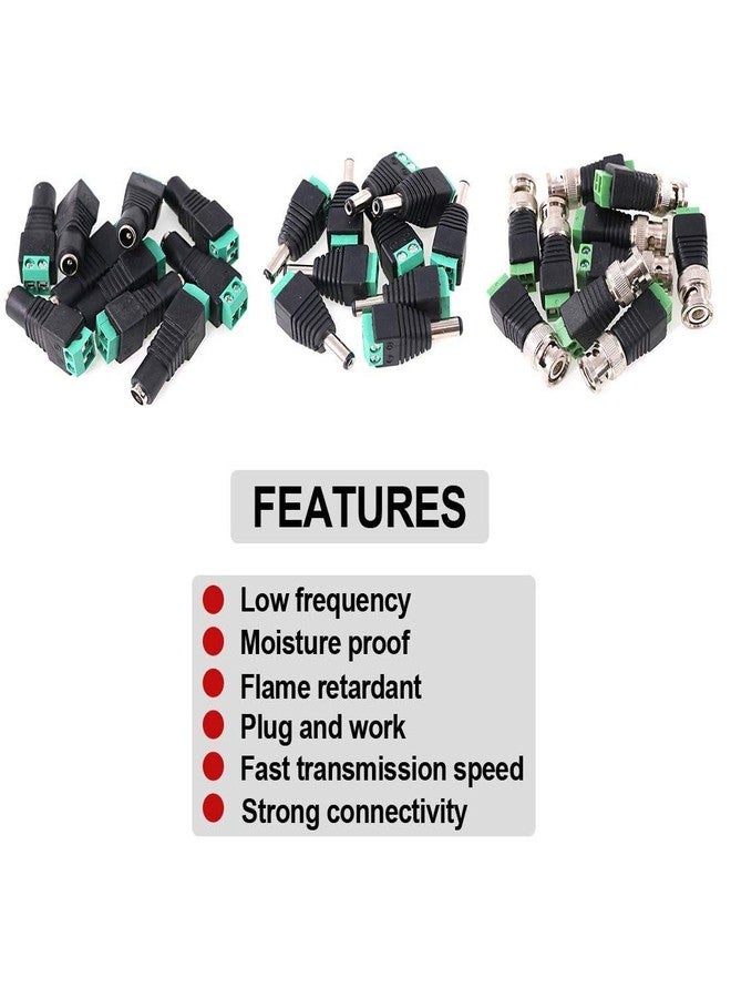 RIVER FOX 5 Set(5X Male DC + 5X Female DC + 5X Male BNC) 5.5mm x 2.1mm Male Female DC Power Connector, BNC Male Baloon Connector for Led Strip CCTV Security Camera Cable Wire Ends Plug Barrel Adapter - Image 5