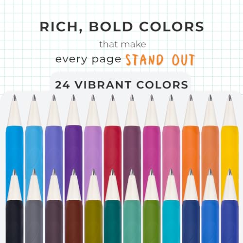 ParKoo Retractable Erasable Gel Pens, 0.7mm Fine Point, 24 Assorted Colors, Smooth Writing Erasable Ink Pens for Note Taking, Journaling, Planner & Drawing, Mistake-Free Correction - Image 3