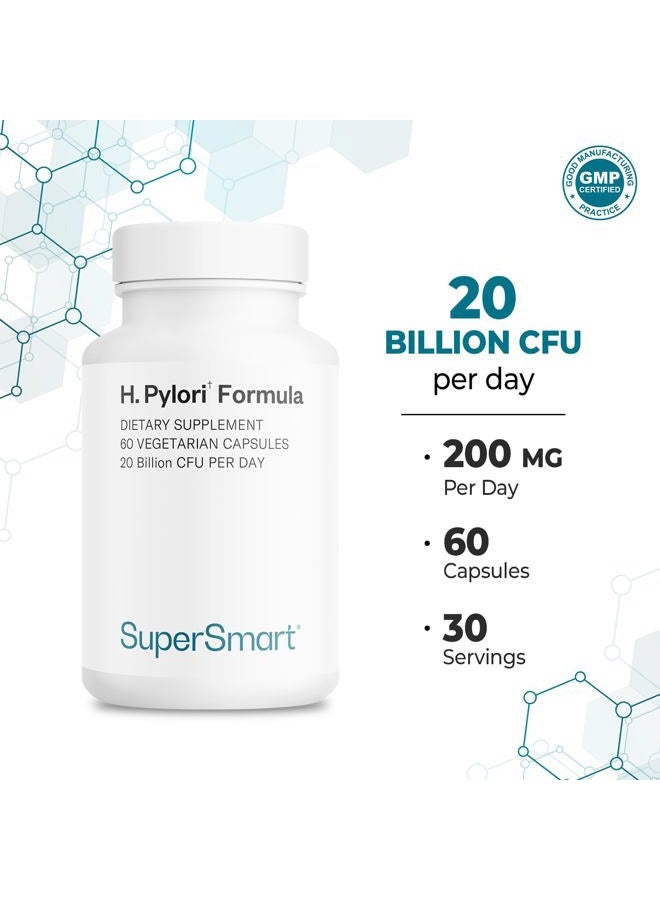 SuperSmart H. Pylori Fight Natural Treatment 20 Billion CFU per Day (Probiotic Lactobacillus Reuteri) - Gastric Acid Reflux Relief - Stomach Repair | Non-GMO & Gluten Free - 60 Vegetarian Capsules - Image 4