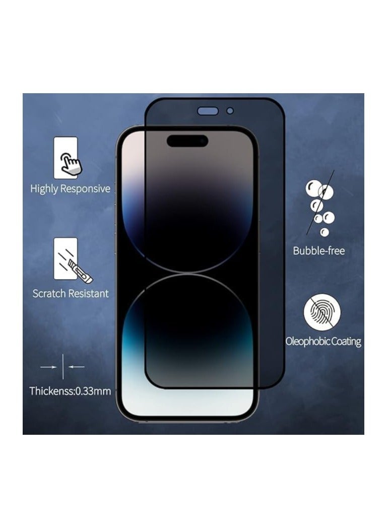 Raxoom iPhone15 Pro Max compatible Privacy Screen Protector Anti-Spy Tempered Glass Film 9H Hardness Scratch Resistant Bubble Free Anti Spy Tempered Glass Screen Protector for iPhone15 Pro Max Privacy - Image 2