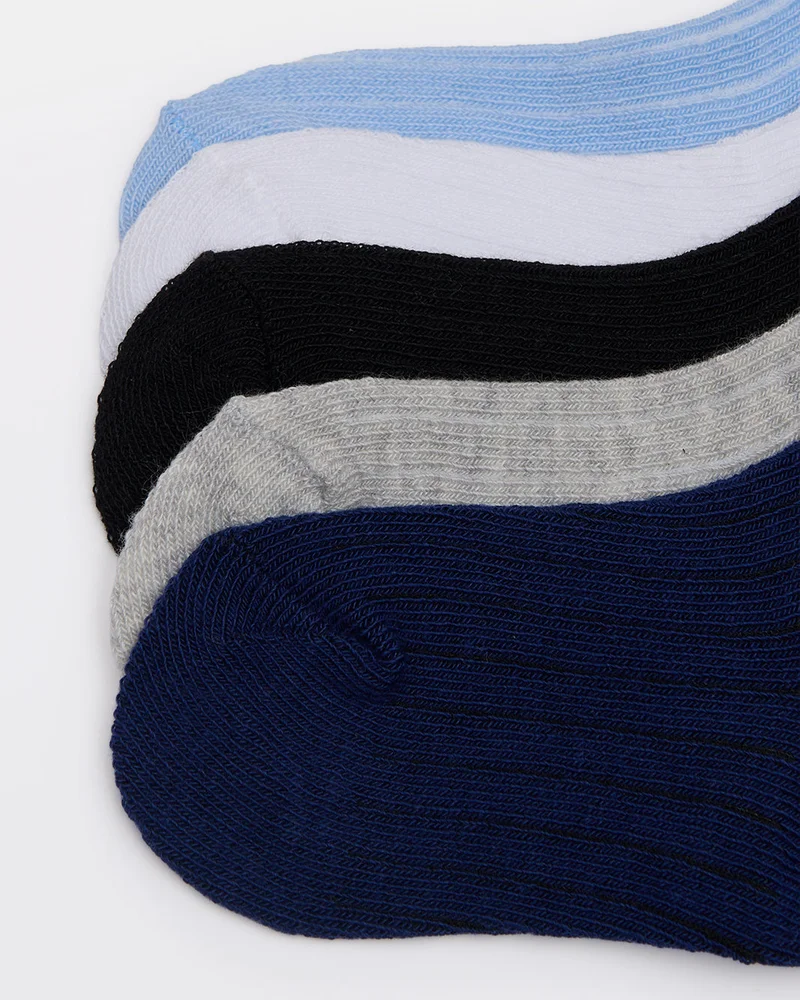 Redtag Infant Boys Assorted Ankle Socks Set (Pack Of 5)