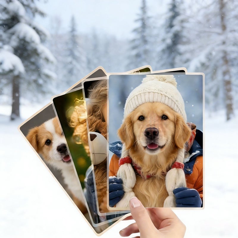 10 Pcs Custom Photo Printing Plastic Laminated Sheets 7 Inch Over Molding For Picture Preservation HD Laminates For Christmas Gifts Birthdays Couple And Pet Photos Upload Your Own Images - Image 1