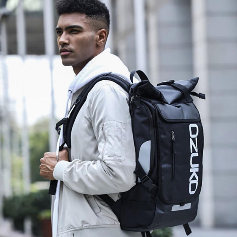 OZUKO School Backpack for Travel Work School with 15.6 Inch Laptop Sleeve Water-Resistant Lightweight Large Capacity Breathable Padded Back, Red, 8020 - Image 2