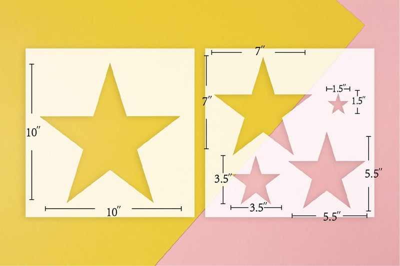 G GSS Designs Gss Designs Star Stencil For Wall (2 Pack) - Reusable Plastic Stars Stencils For Painting On Wood Wall Kids Room Decor (12X12Inch) - Assorted Size Stars - Image 2