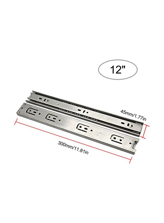 NIBEMINENT 2-Piece Stainless Steel Drawer Slides Silver 30x2.50x4.50centimeter  - Image 4