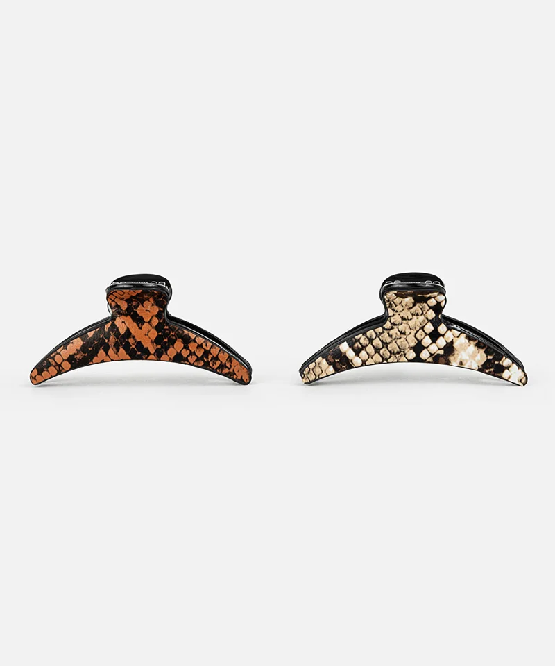 Ipekyol Set of Two Leather-Effect Hair Clips