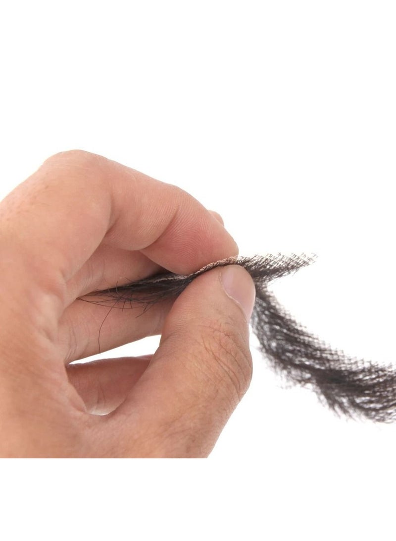 نيبمينينت Fake Mustache Hand Tied Facial Hair False Beards Lace Invisible for Entertainment Drama Party Movie Makeup Black - Image 4