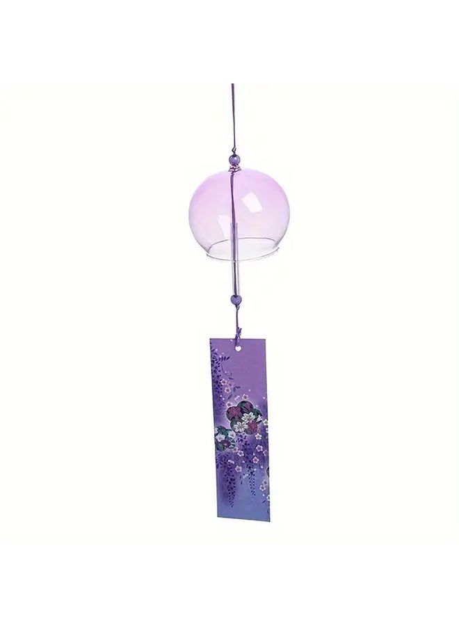 Handmade Japanese Style Colorful Glass Wind Chime Transparent Red 7x8 Outdoor Indoor Wind Powered Soothing Melodies Vibrant Spherical Glass Green Leaf Accents No Batteries Needed Patio Garden Balcony Decor Unique Gift Home Yard - Image 5