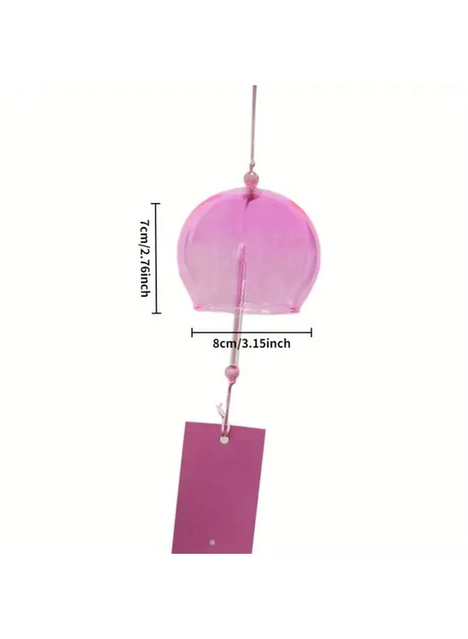 Handmade Japanese Style Colorful Glass Wind Chime Transparent Red 7x8 Outdoor Indoor Wind Powered Soothing Melodies Vibrant Spherical Glass Green Leaf Accents No Batteries Needed Patio Garden Balcony Decor Unique Gift Home Yard - Image 3