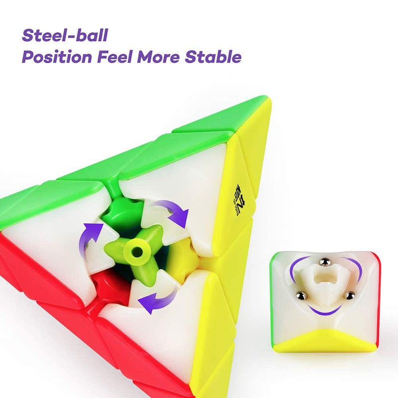 D-FantiX QYTOYS Qiming Pyramid Speed Cube Stickerless Triangle Cube 3x3 Puzzle - Image 5