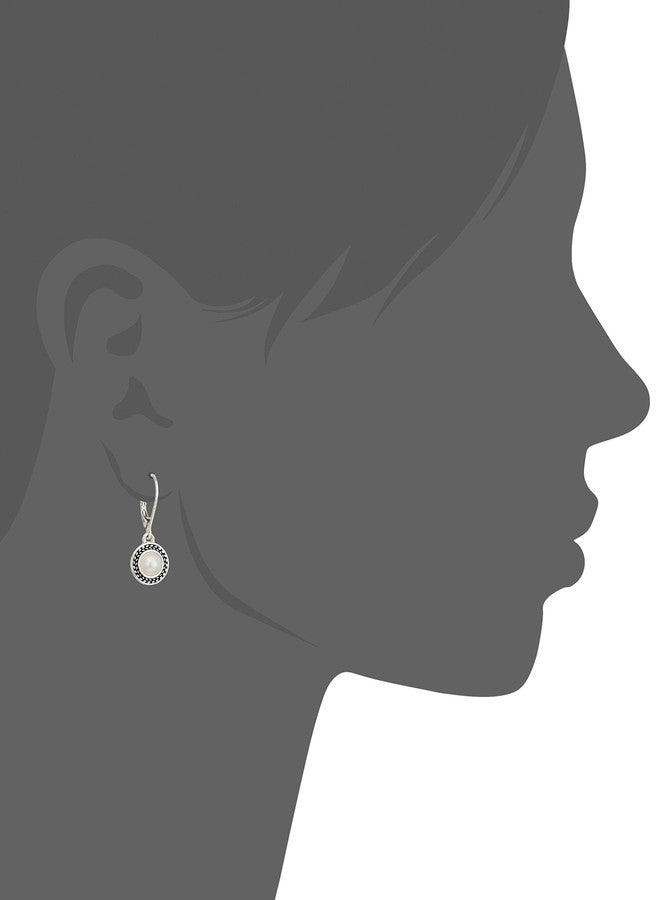 Napier Women's Silvertone and White Pearl Drop Leverback Earrings - Image 2
