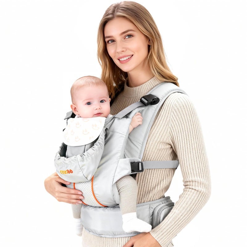 CoziBB Baby Carrier, 3-in-1 Cozy Baby Wraps Carrier with Air Cushion Waist Belt, Adjustable & Ergonomic Baby Carrier Newborn to Toddler for 7.7-33lbs, Toddler Carrier with Lock Belt, Storage Pocket - Image 1