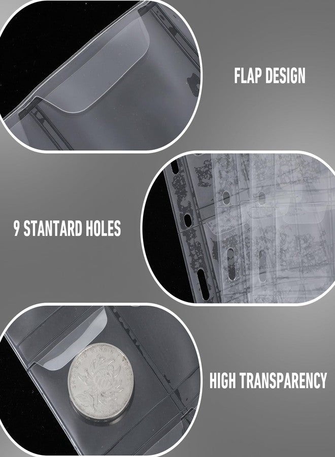 JOUTYFOR 900 Pockets Coin Sleeves, 30 Sheets Coin Pages, Coin Collecting Supplies with Standard 9 Holes, Coin Sheets Plastic for Binder(30 Pocket) - Image 4