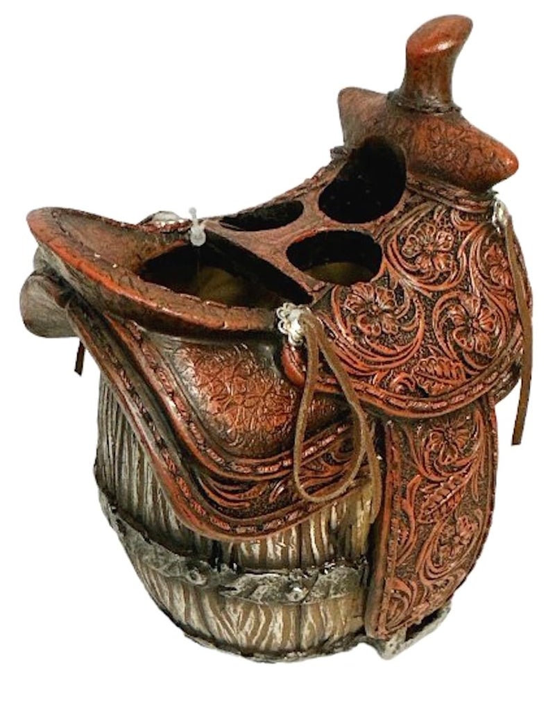 The Bridge Collection Western Saddle Toothbrush Holder - Country Western Bathroom Decor for Native, Country, Cabin Home - Image 1
