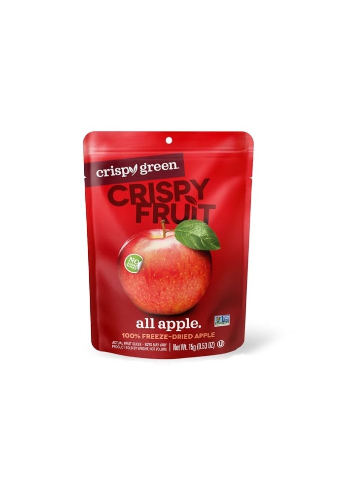 Crispy Green FreezeDried Apple Fruit Snacks 053 Oz Pack of 12 100 Pure Fruit AllNatural No Added Sugar SingleServe Bags for Healthy Snacks  School Lunches - Image 1