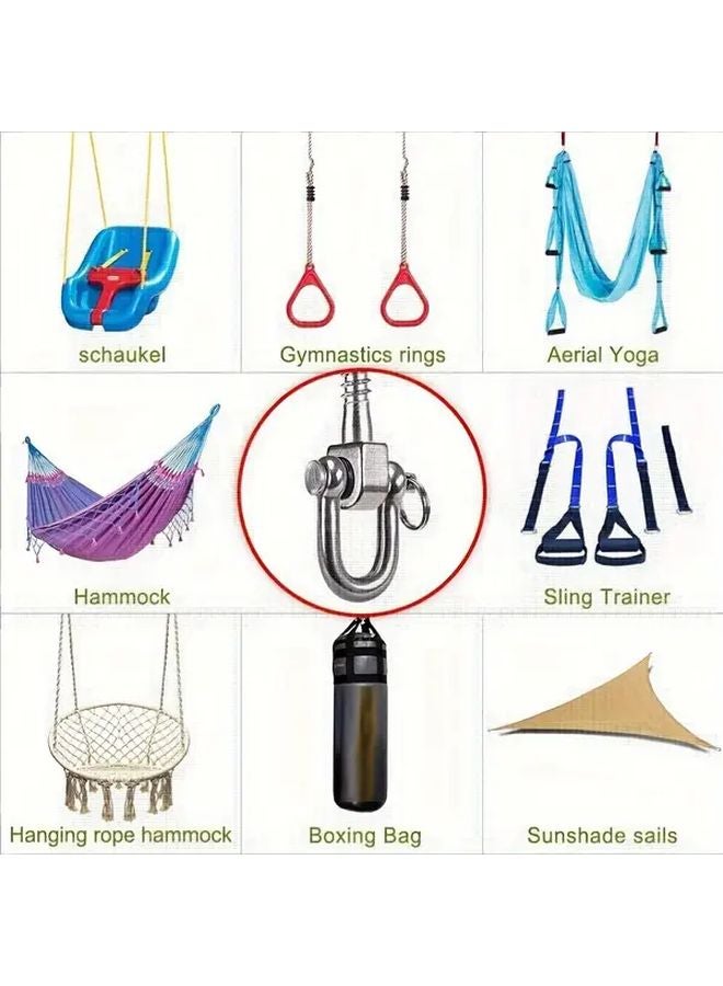 2pcs Heavy Duty Swing Hooks 180 Degree Flexible Stainless Steel Hangers 1763 7 Lbs Load Capacity - Image 5