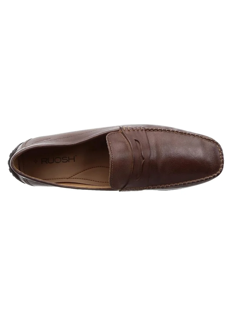 RUOSH Mens Loafer Slip on Driving Comfort Leather Work Office Formal Occasion Party Casual Wear Italian Design Anti Skid Padded Insole Fashion Premium Shoes
