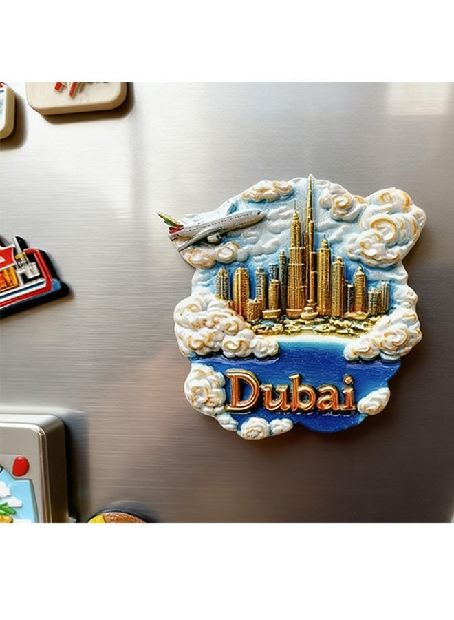 قطعتان من مغناطيس ثلاجة دبي، مغناطيس تذكاري رائع بتصميم مستوحى من دبي، ألوان زاهية ومغناطيس قوي، هدية مثالية للعطلات والديكور - Image 5