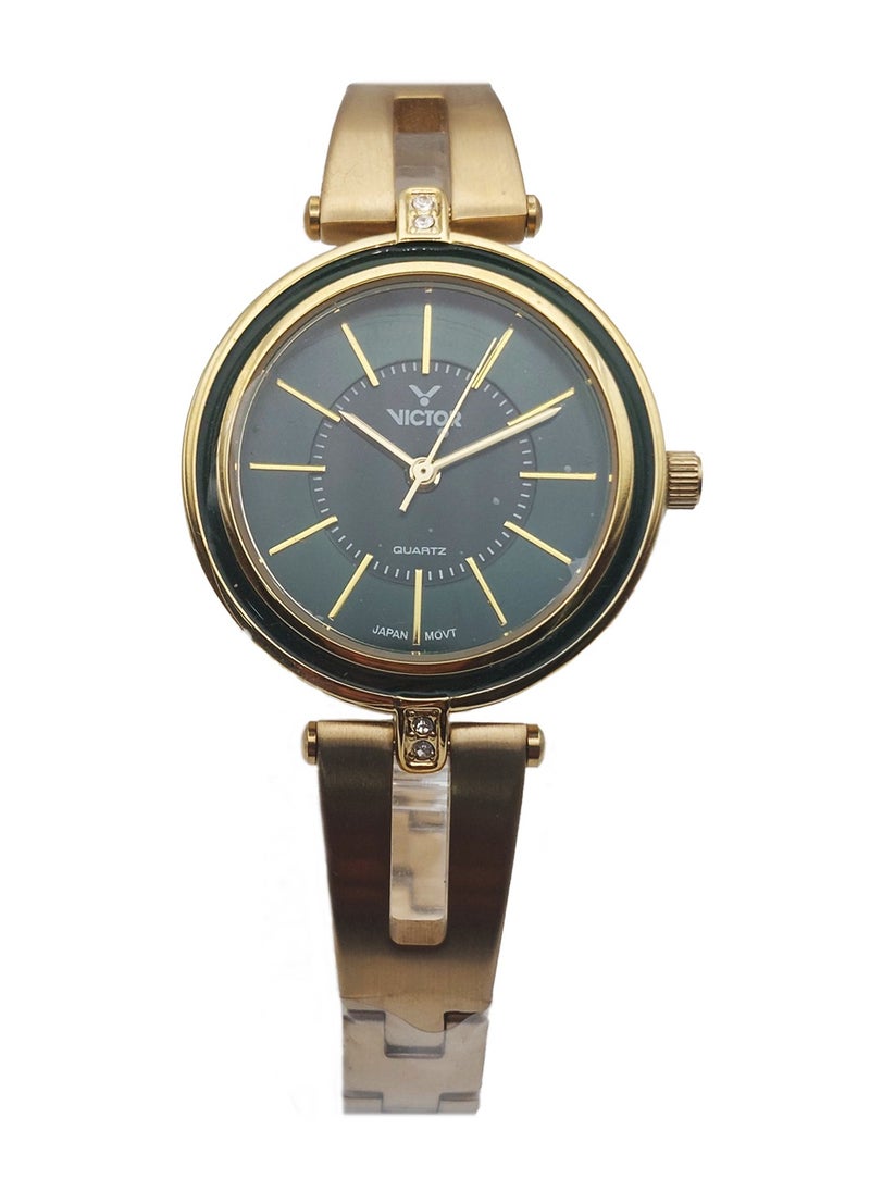Victor - Women Analog Quartz Gold Stainless Steel Band Watch V1498 - 32mm - Image 1