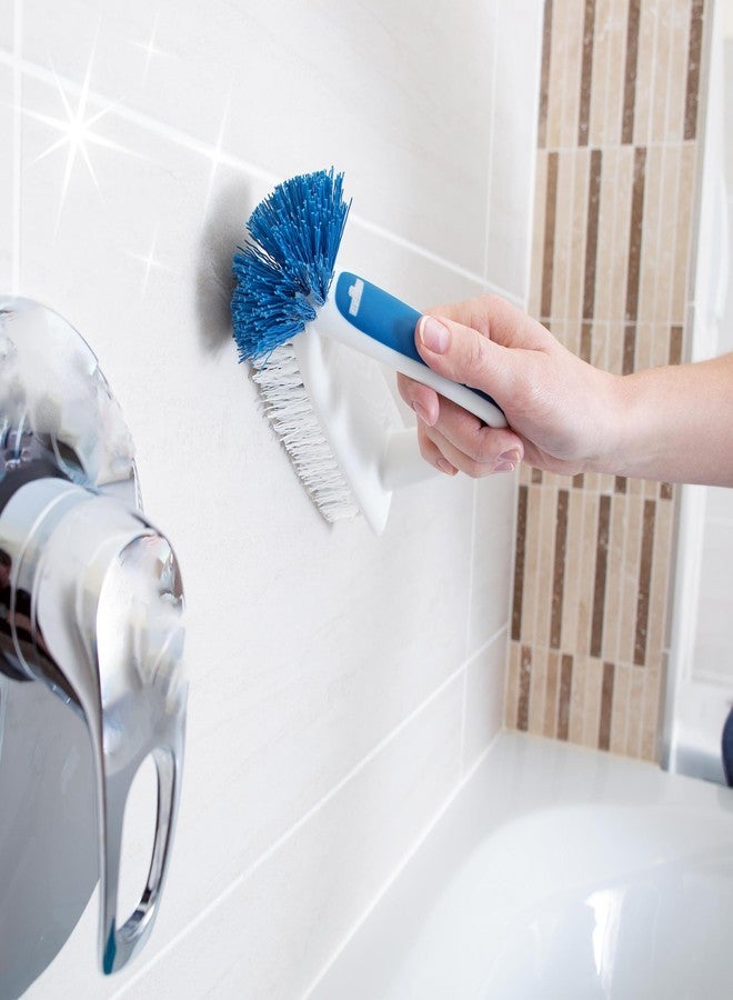 Unger 2-in-1 Bath and Tile Scrubber Brush Tool, Crevice Cleaning Supplies, Dishwasher Safe, Rounded Bristles for Bathroom Scrubbing, Great for Tile, Bathtubs, and Showers - Image 2