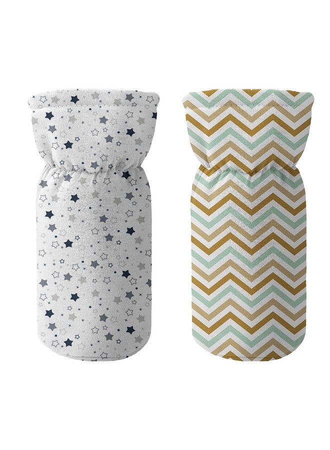 Custom Catch Cotton Soft Plush Baby Bottle Feeding Cover Tote Modern Bag Carrier Bag Bottle Cover With Strap Pack Of 2, Multicolor - Image 1