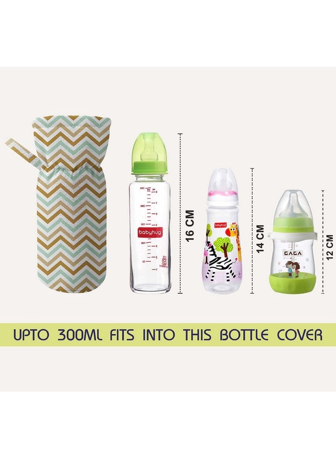 Custom Catch Cotton Soft Plush Baby Bottle Feeding Cover Tote Modern Bag Carrier Bag Bottle Cover With Strap Pack Of 2, Multicolor - Image 2