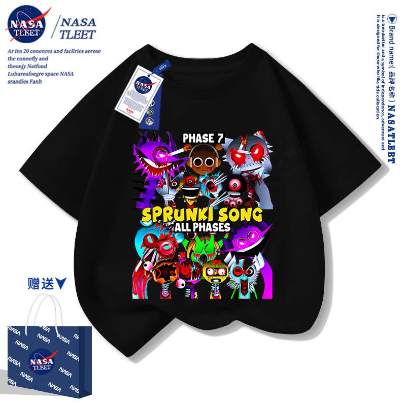 Nasa Joint Sprunki Rhythm Box Boys And Girls Short-Sleeved T-Shirt Summer Children'S Half-Sleeved Top - Image 1