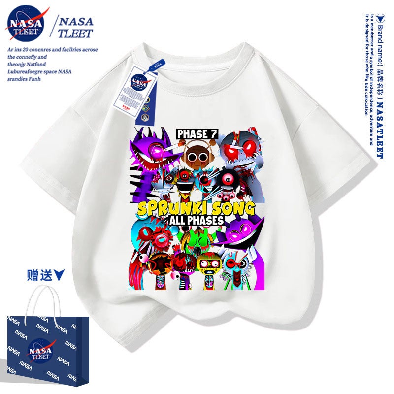 Nasa Joint Sprunki Rhythm Box Boys And Girls Short-Sleeved T-Shirt Summer Children'S Half-Sleeved Top - Image 4